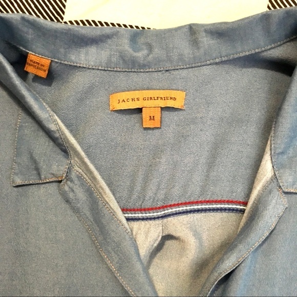 Jachs Girlfriend rolled sleeve rayon denim look top - Picture 7 of 8